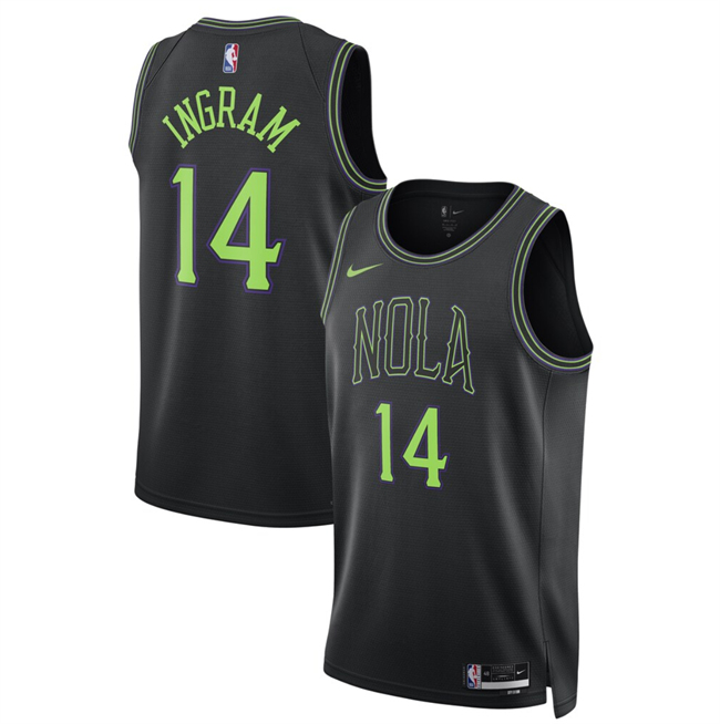 Men's New Orleans Pelicans #14 Micah Peavy Black 2025/26 City Ediiton Stitched Basketball Jersey